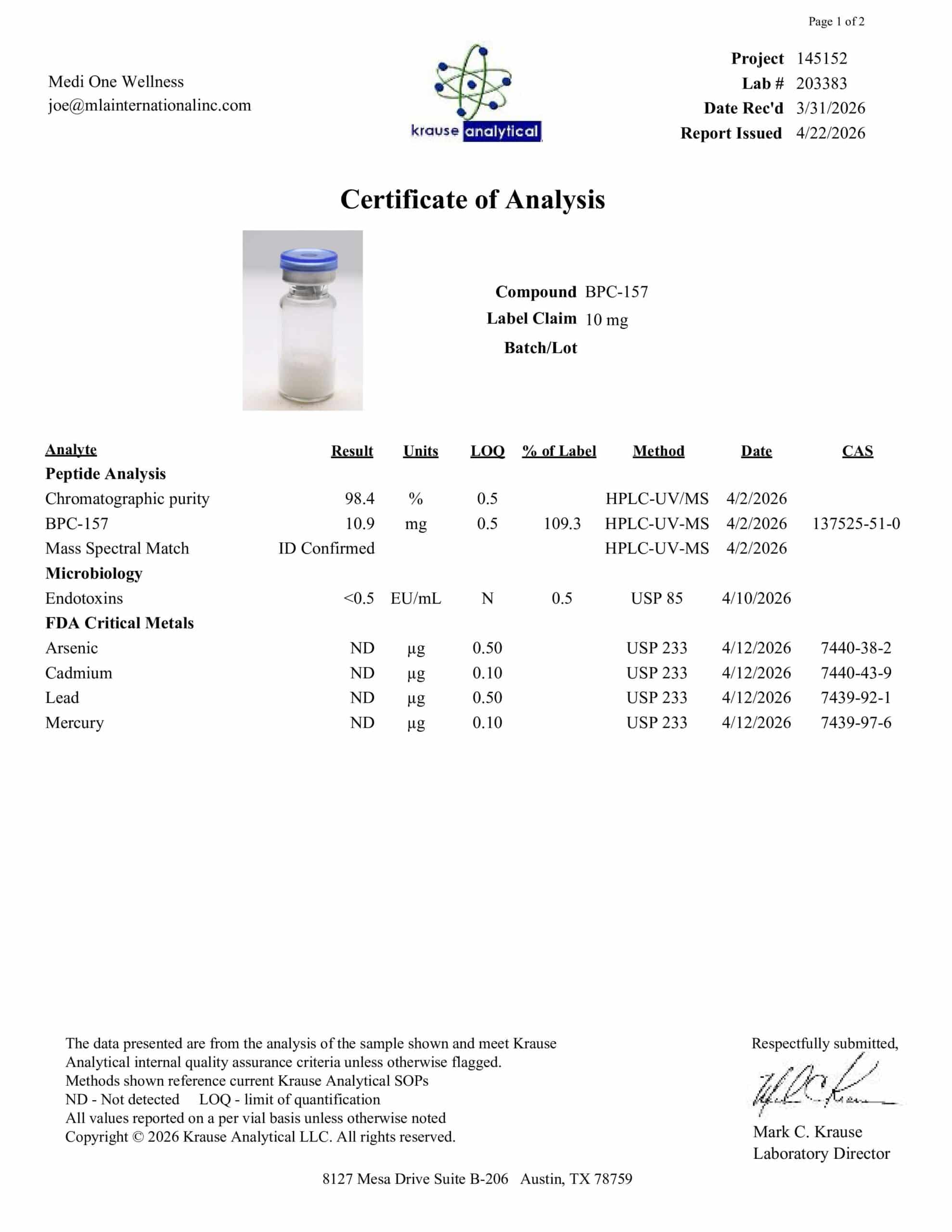Bpc157 - 10mg - Image 2